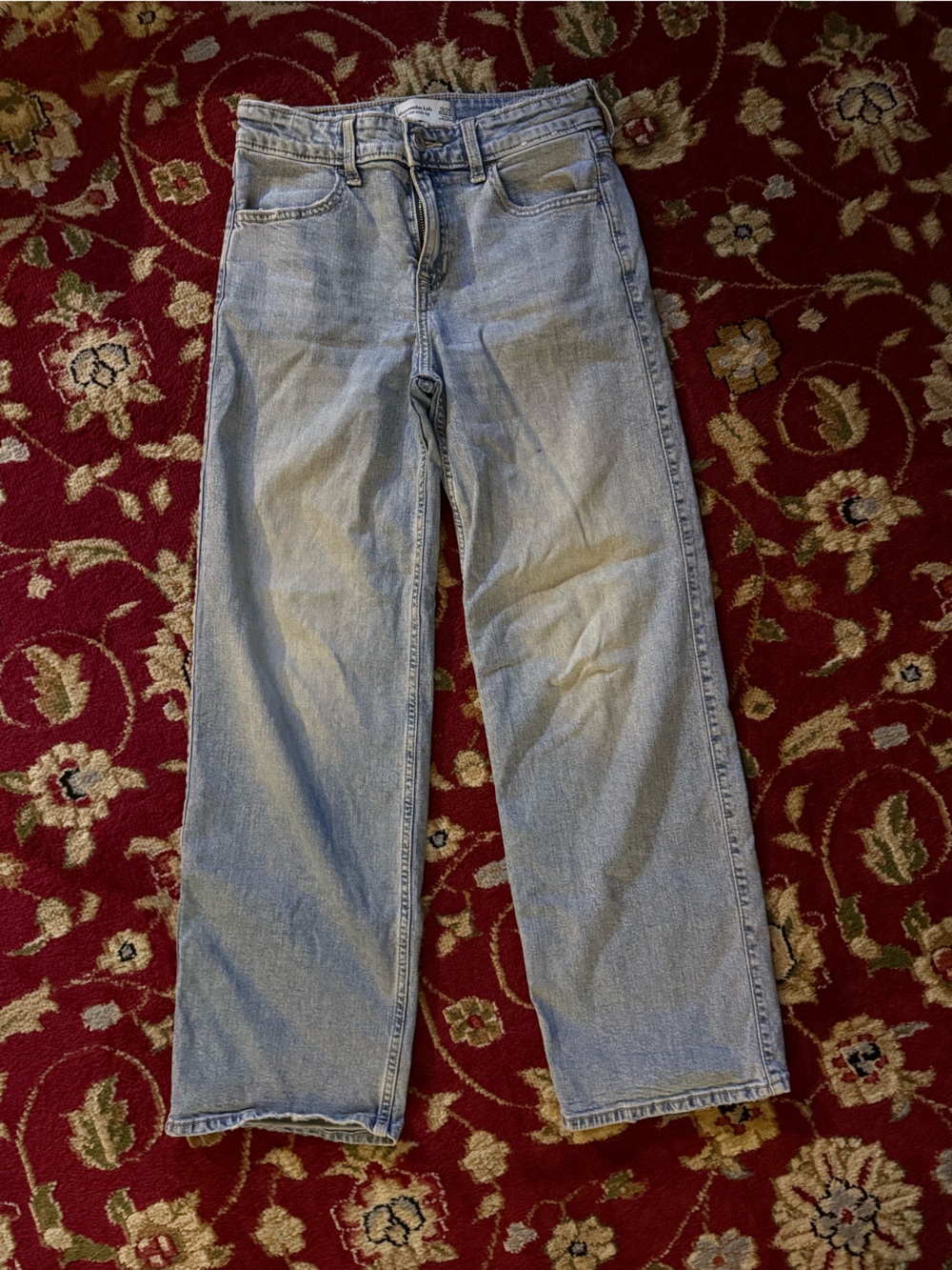 abercrombie kids Light Wash Straight-Leg Jeans